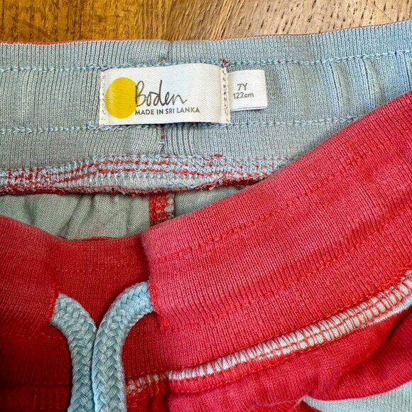 MINI BODEN Striped Baggies Shorts Boys 7 122cm Long Red Stripes Jersey Short Boy - Picture 8 of 9